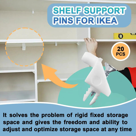 Twenty Piece Set Of White Shelf Support Pins And Replacement Brackets With Self Tapping Screws For Wardrobe Organizers And Adjustable Shelving Units That Are Hella Durable And A Total Game Changer For Quick Upgrades And Knocking Out Clutter At Home.