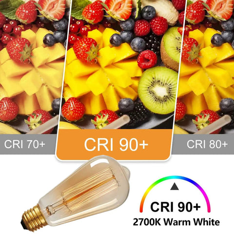 Image of Six Pack Vintage Edison Bulbs ST64 40W E26 Base Amber Glass Warm White Filament Dimmable with CRI 90+.