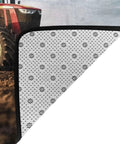 Soft Non Slip 63x48 Inch Area Rug For Living Room And Bedroom, underside pattern detail showing dot design and black edging