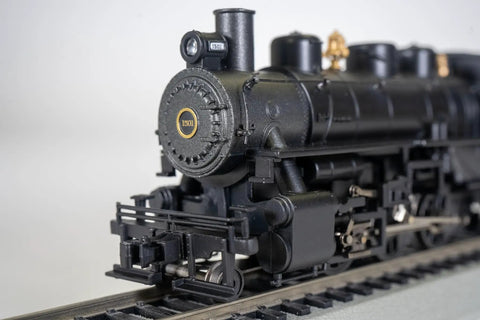 Front view of Two Six Two Steam Locomotive With Smoke Unit And Tender For HO Scale Boston And Maine Railroad Model