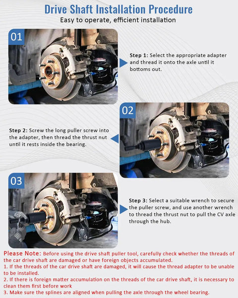 Drive shaft installation with Beefy Drive Shaft Puller Extractor Tool Set For BMW Porsche Subaru VW E32 X5 Pro Grade 7 Piece CV Axle Kit