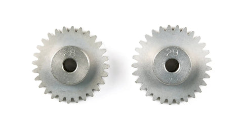 FF 03 Pinion Gear 28 29 Teeth Module 0.6 For TT02B RC Cars Silver pinion gear upgrades, durable metal construction.