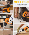 People using 1500W Heavy Duty Heat Gun With Pro Grade Variable Temperature Control And Overheat Protection, Fast Heating Hot Air Tool Kit With 4 Nozzles For Crafts, Shrinking PVC, Stripping Paint on various projects