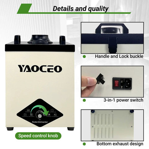 Beast Solder Fume Extractor For Soldering And Laser Work, 105W Motor Delivers 260m3/h Suction, 13-Filter System details