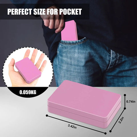 Ultra Precise 1000g Digital Pocket Gram Scale With 0.01g Accuracy, pink, shown pocket-sized with dimensions and human hand
