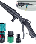 Coolant System Flush Gun With Handy Lever Action Heater Core Kit shown with garden hose adapters and shut off valve
