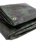 Rugged Camo Tarp 20ft By 30ft Heavy Duty Outdoor Shelter With 6 Oz Material, 12 Mil Thickness, industrial strength, folded view