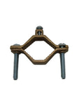 Heavy Duty Bronze Water Pipe Ground Clamp Fits One Quarter To Two Inches, with screws for secure electrical bonding.