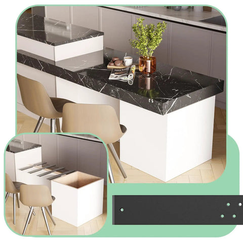 Four Pack 26 Inch Countertop Support Brackets Set With Hidden Island Mounts And Flat Wall Support In Modern Kitchen