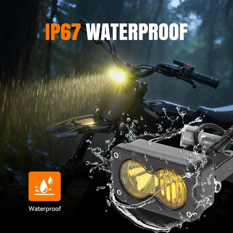 Plug And Play Front Headlight Kit With Switch Bracket And Wiring Harness For Sur Ron X260 Surron Talaria Sting R MX4 Dirt Bike Baja Spot Flood Beam With Dope LED For Clear Night Riding And Better Visibility