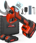 Cordless Electric Pruning Shears With LCD Display, Brushless Motor Garden Shears With Dual 2000mAh Batteries, 2.1 Inch Cutting