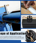 Cotter pin clips being used in various automotive and gear repair applications, highlighting 136 Piece Cotter Pin Clips Set With Nine Sizes Colored Zinc Split Pins For Automotive Gearheads And DIYers Cars Trucks Lawn Mowers And Small Engine Repair M2 Through M6 A Handy Heavy Duty Assortment For Quick Durable Fits