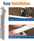 Rock Solid Window Screen Plunger Pins Replacement Latches 5/32 X 1.5 Inch for One Inch Screen Frame Hardware in installation steps.