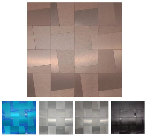 Peel And Stick Metal Backsplash Tiles For Kitchen And Bathroom, Self Adhesive Aluminum Mosaic 3D Wall Stickers in various colors