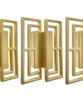 Gold Brushed Copper Finish Cabinet Handles Set Of Six 100mm Long 32mm Wide 20mm Thick Double Hole 32mm Center To Center Zinc Alloy Pulls