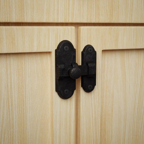 Black Wrought Iron Slide Bolt Latch For Interior Cabinets Ball Tip Design With Mounting Hardware Slick Glide Kitchen Pantry Door Catch Tough As Nails Heavy Duty Cabinet Lock Easy Install Secure Closure