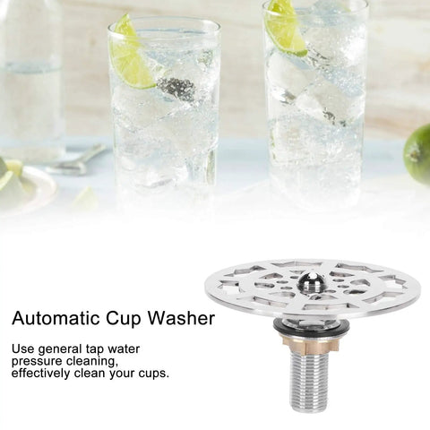 Heavy Duty Bar Glass Rinser Faucet Head Stainless Steel Automatic Cup Washer for Bars and Restaurants, Easy Install