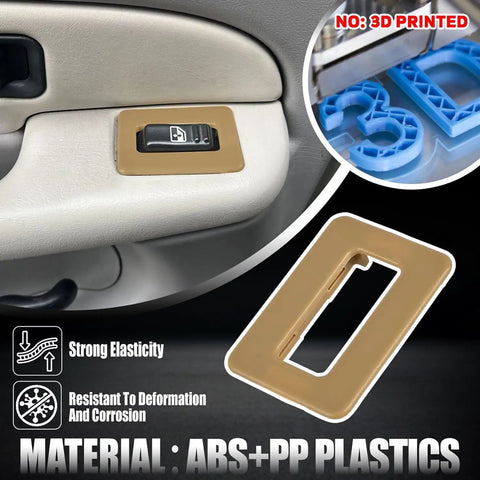 Rear Power Window Switch Trim Replacement For Escalade, Avalanche, Silverado, Tahoe, Sierra, Yukon Driver And Passenger Side Bezel Cap Cover 2000-2002 Beige