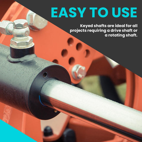 1 Inch Round Keyed Shaft With 1/4 x 9/64 Inch Keyway, 1.5 Ft Long, 1045 Carbon Steel, Slip-Proof Drive Shaft For Machinery, Beefy, Heavy-Duty Durable Keyed Shaft For Motors And Equipment, installed in machinery