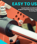 Close-up of 1 inch round keyed shaft in machinery, highlighting Beefy One Inch Round Keyed Shaft With One Quarter By Nine Sixty Fourth Inch Keyway Two Foot Length 1045 Carbon Steel Heavy Duty Drive Shaft Component For Reliable Power Transmission In Machinery