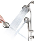Rainfall Shower Head With Handheld Spray No Drill 26 Inch Adjustable Height Slider Bar High Pressure Dual Shower Head Set