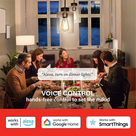 Zigbee Smart Candelabra Bulbs 4 Pack, Hub Required, Dimmable Multicolor E12 LED Candles, 450 LM, 40W Equivalent, Lit Color Range, Works With Alexa Echo 4th Gen and Echo Plus, Google SmartThings, Voice Or App Control