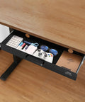 Heavy Duty Under Desk Drawer Slide Out Smooth Glide Hidden Counter Storage For Office And Home Sit Stand Workstation Slick Black Metal with office supplies.