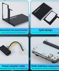 Galvanized iron panel bracket and power adapter cable for Level Up Your Laptop Game With This Badass Egpu Docking Station Compatible With Thunderbolt 3 And 4 Expand Your Rig With Rtx Or Rx Graphics Cards For Seamless Plug And Play Gaming Bliss.