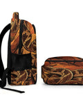 Side view of Retro Sunset Western Snake Printed Backpack For Everyday Use Unisex Large Capacity Durable Polyester Travel School Daypack.