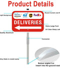 Stress Free Rust Proof Aluminum Delivery Sign With Bold Left Arrow Sturdy 28 Inch Ground Stake Helps Drivers Find Your Drop Spot Fast graphic details.