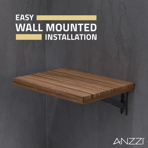 Space Saving Foldable Teak Shower Bench With Wall Mount Built To Last Heavy Duty Teak Wood Seat Wall-Mounted