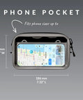 100 Percent Waterproof Fanny Pack For Beach And Travel, Fully Submersible IP67 Dry Bag For Phone with dimensions shown
