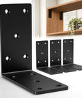 Heavy Duty L Angle Bracket Set 4-Piece 5x5 Wood Post To Beam Corner Braces 1/4 Inch Thick for DIY furniture repair.