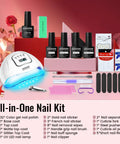 Dope Gel Nail Polish Kit With UV Light Four Functional Adhesive Bottles Plus Base Coat No Wipe Top Coat Matte Top Coat Glitter Top Coat