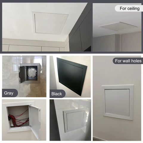 Heavy Duty Metal Ceiling Access Panel For Drywall Utility Rooms Slick White Flush Mount Hatch for ceiling and wall access.