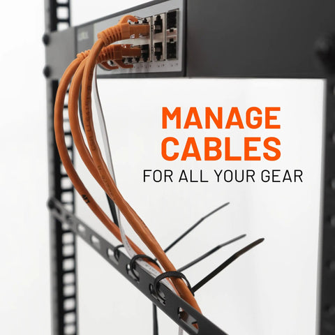 Rack Cable Management Kit With 1U Tie Bars, 24 Zip Ties, 8 Cage Nuts And 8 Screws For 19 Inch Open Frame Racks And Enclosures
