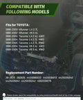 Toyota Tacoma And 4Runner Hydraulic Power Steering Rack And Pinion Assembly compatibility chart with models and part numbers