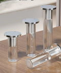 Adjustable Acrylic Furniture Legs 4 Piece Set With Screws, Beefy Heavy Duty Replacement Feet displayed on a wooden surface.