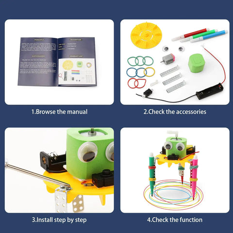 Interactive Robot Building Kit for Kids Ages 8-12, Hands-On STEM Toys with manual, accessories, robot parts and functions