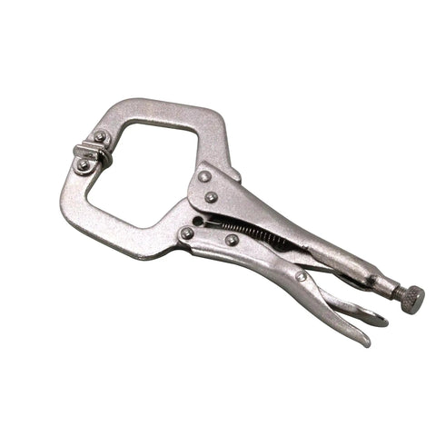 Single plier from Six Piece 11 Inch C Clamp Locking Pliers Set With Swivel Pads, Heavy Duty C Type Locking Pliers For Welding, Metalworking And Woodworking
