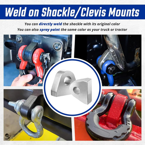 Heavy Duty Weld On Shackle Clevis Mounts 1 Inch Thick Steel For Offroad Trucks Trailers And Hydraulic Tractor Buckets 2 Pack on welded mounts