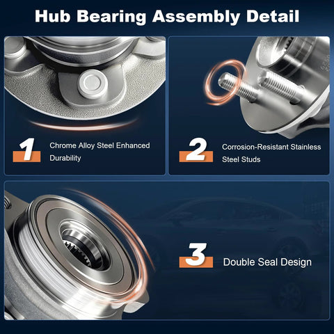 Front Wheel Bearing Hub Assembly For Toyota Corolla And Prius 2016-2022, 5-Lug ABS features and materials overview