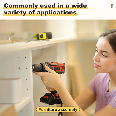 Tough As Nails Phillips Head Machine Screws And Lock Nuts Kit M6 X 50mm used in furniture assembly with power drill.