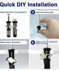 Quick DIY installation steps for Six Pack Heavy Duty Toilet Seat Replacement Bolt Kit Featuring Rock Solid 304 Stainless Steel Fasteners.