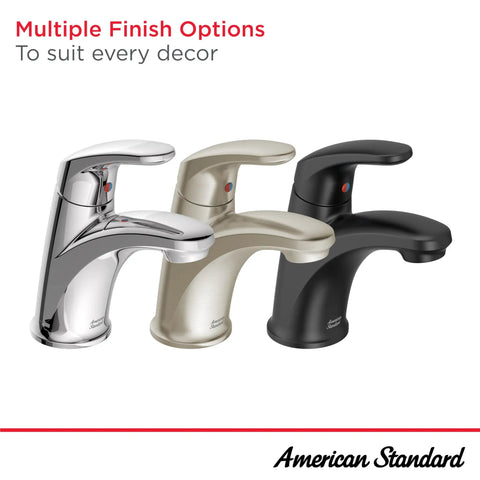 Colony Pro Single Handle Bathroom Faucet With 1.2 GPM Flow Polished Chrome Built To Last Memory Position Valving for Three Finishes Display