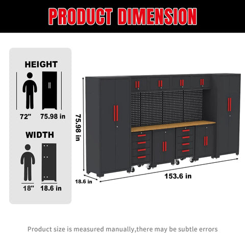 Heavy Duty Steel Garage Storage Cabinet System Featuring Smooth Rolling Drawers Integrated Workbench And Roomy Stacking Setup To Stash Your Tools And Gear Inside