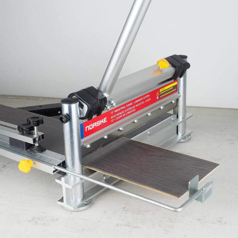 Beast Of A 13 Inch Laminate Flooring And Siding Cutter With Clamp and Sliding Extension Table cutting wood material