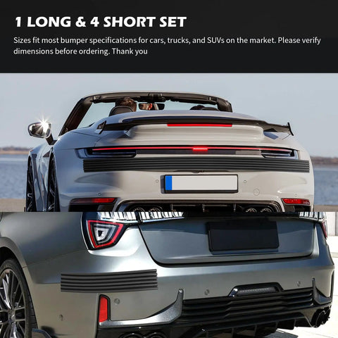 5 Pack Car Bumper Protectors With Anti Collision Design Self Adhesive Rubber Front And Rear Bumper Guards on vehicles.