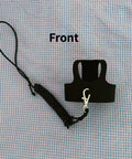 Front view of soft fleece parrot flight harness vest with 2 meter leash, ideal for parakeets, cockatiels, conures, and budgies.