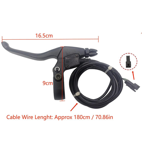 Electric Bike Brake Lever And Grips Set For E Scooters And Ebikes, 16.5cm lever, 180cm cable, ergonomic design, aluminum alloy
